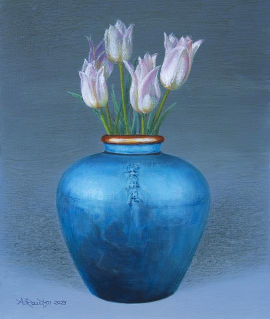 Hiina vaas viie tulbiga (2025)
37x31 cm